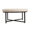 Merrick Lane Almas 34-Inch Round Tufted Cotton Linen Ottoman with Durable Metal Frame
